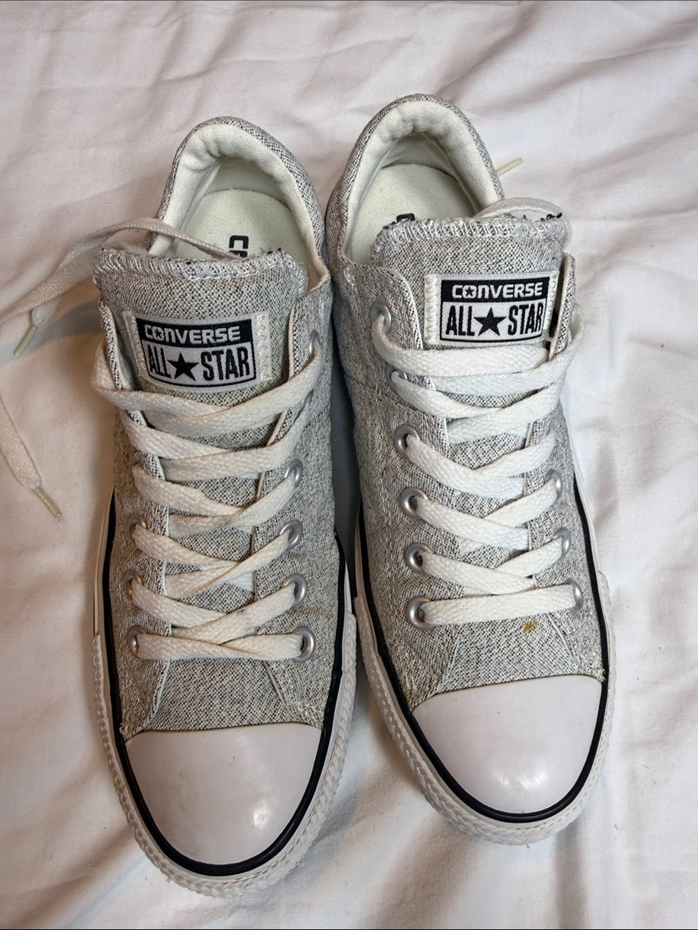 Converse Low Top Sneakers - Light Gray and White women 8.5 all star